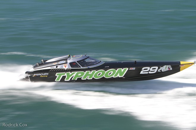 'Typhoon' on its way to winning Super Boat Vee Limited off Key West. © Rodrick Cox